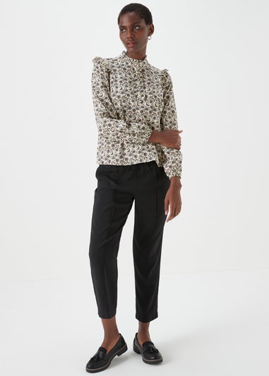 White Printed Cotton Blouse