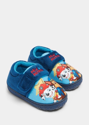 Kids Blue Paw Patrol Print Slippers (Younger 4-12)