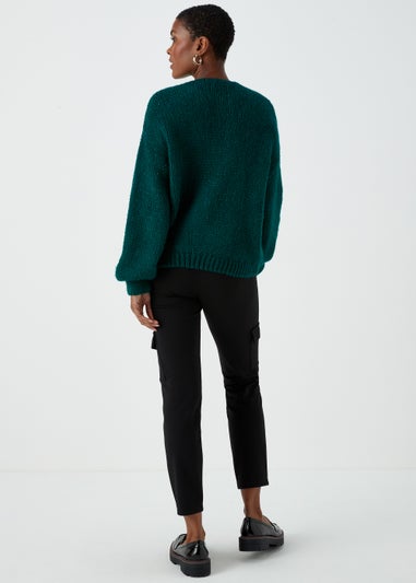 Dark Green V-Neck Jumper