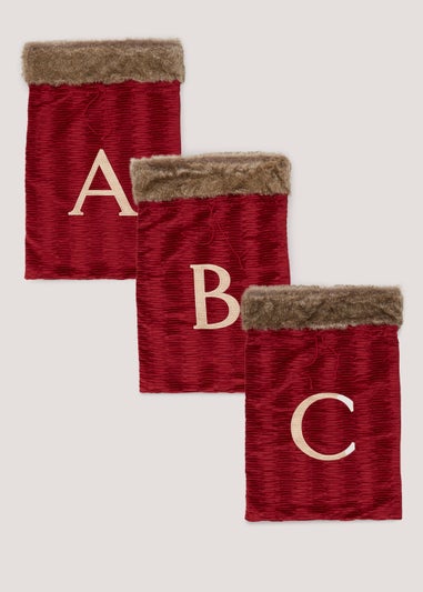 Red Alphabet Christmas Sack