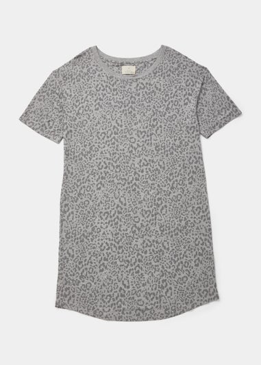 Grey Marl Animal Print Nightie