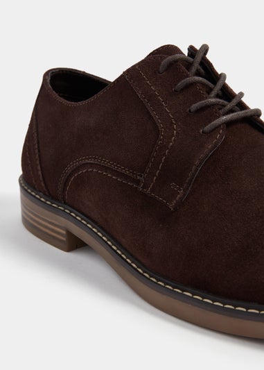 Brown Leather Suede Derby Shoes