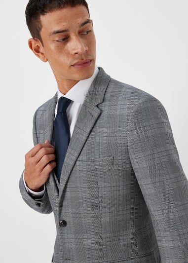 Taylor & Wright Forth Grey Check Skinny Fit Suit Jacket