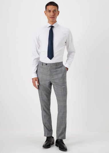 Taylor & Wright Forth Grey Check Skinny Fit Suit Trousers