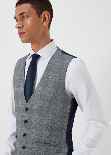 Taylor & Wright Forth Grey Check Suit Waistcoat