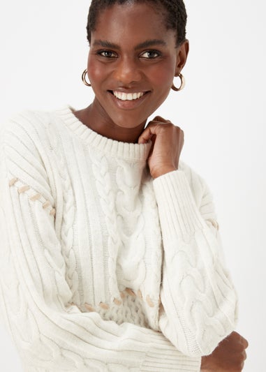 Cream Overstitch Jumper