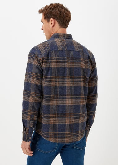 Navy Check Long Sleeve Shirt