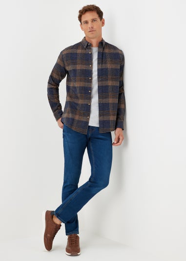 Navy Check Long Sleeve Shirt