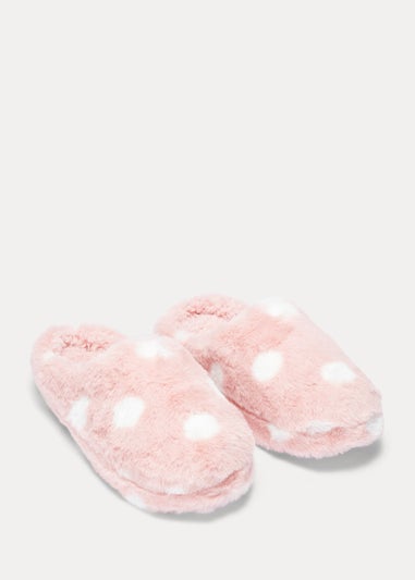 Pink Spot Mule Slippers