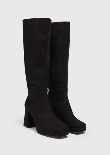 Et Vous Black Platform Knee High Boots