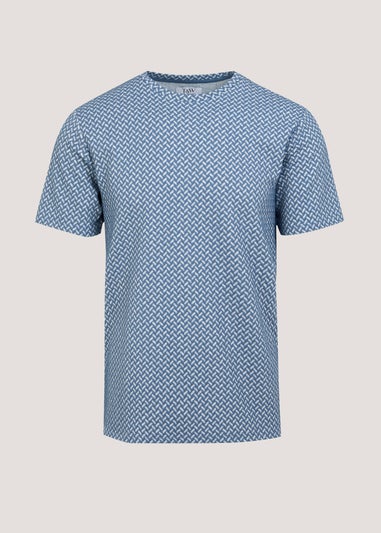 Dark Blue Tonal Print T-Shirt