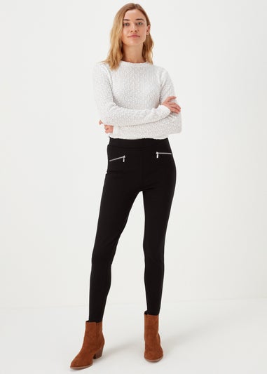 Black Bodyshape Zip Leggings