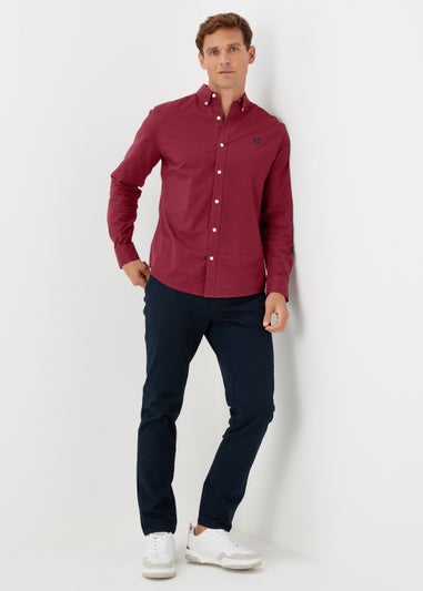 Burgundy Embroidered Oxford Shirt