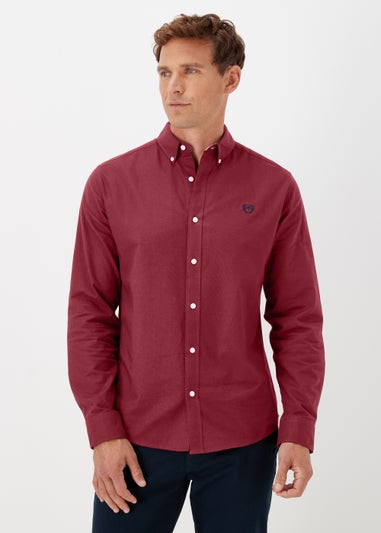 Burgundy Embroidered Oxford Shirt