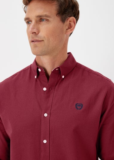 Burgundy Embroidered Oxford Shirt