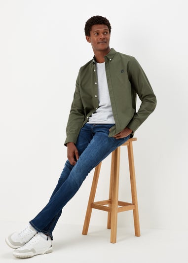 Khaki Embroidered Oxford Shirt - Matalan