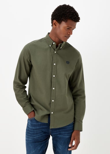 Khaki Embroidered Oxford Shirt