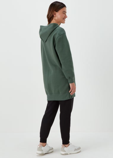 Khaki Essential Longline Hoodie