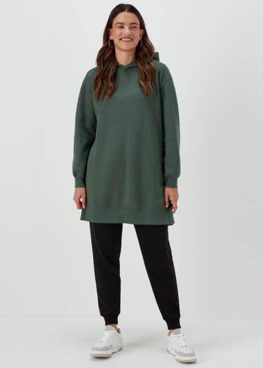 Khaki Essential Longline Hoodie