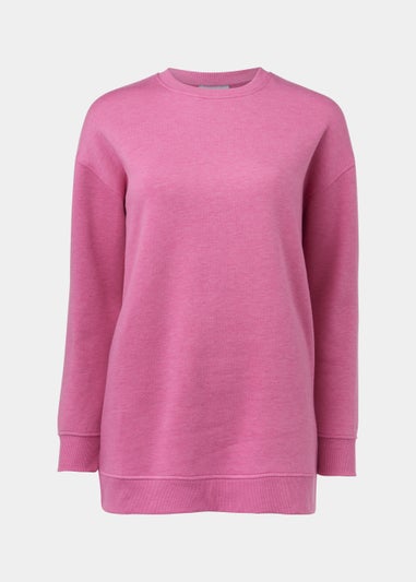 Pink Marl Longline Sweatshirt