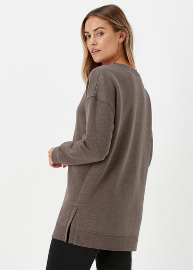 Brown Marl Longline Sweatshirt
