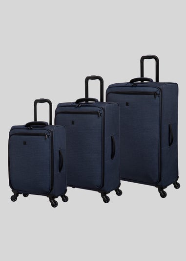 IT Luggage Navy Soft Shell Suitcase