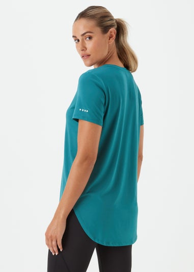 Souluxe Dark Teal Longline Sports T-Shirt