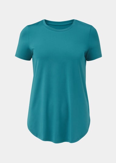 Souluxe Dark Teal Longline Sports T-Shirt