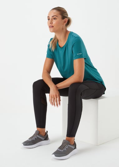 Souluxe Dark Teal Longline Sports T-Shirt