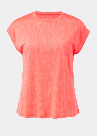 Souluxe Coral Jacquard Mesh Sports T-Shirt