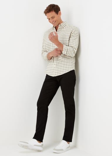 Ecru & Green Check Oxford Shirt