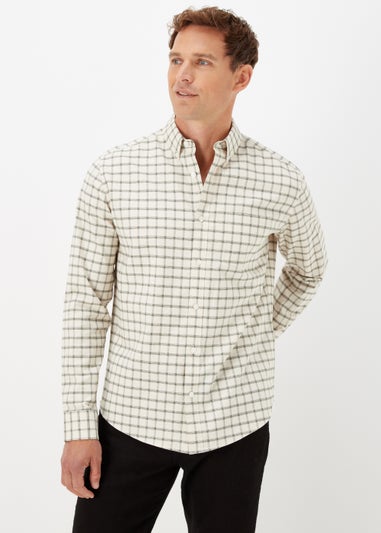 Ecru & Green Check Oxford Shirt