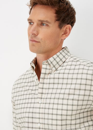 Ecru & Green Check Oxford Shirt
