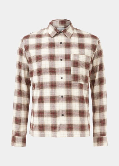 Ecru & Brown Shadow Check Shirt