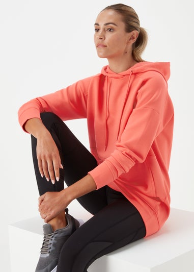 Souluxe Coral Longline Sports Hoodie