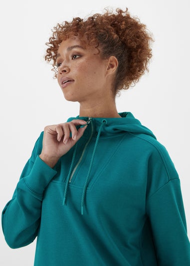 Souluxe Teal Longline Sports Hoodie