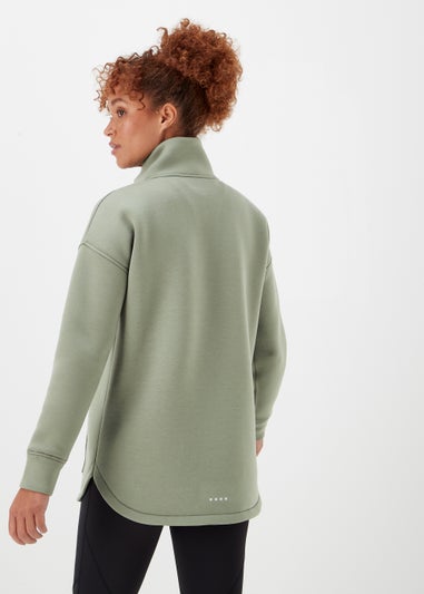 Souluxe Khaki Half Zip Scuba Jacket