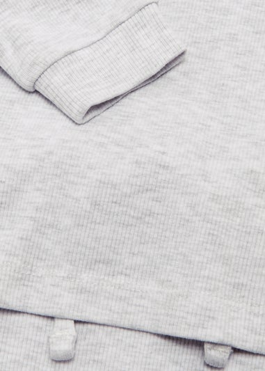 Baby Grey Ribbed Sweatshirt & Joggers Set (Newborn-23mths)