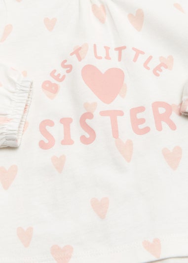 Baby Pink Little Sister Long Sleeve T-Shirt (Newborn-23mths)
