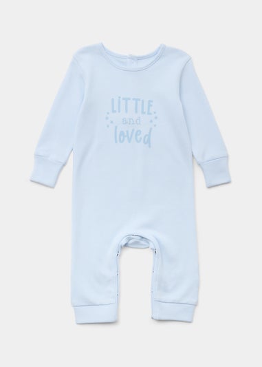 Baby Blue Little & Loved Footless Sleepsuit (Newborn-18mths)