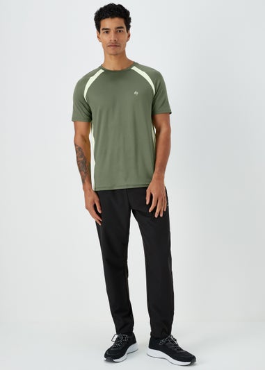 Souluxe Khaki Colour Panel Sports T-Shirt