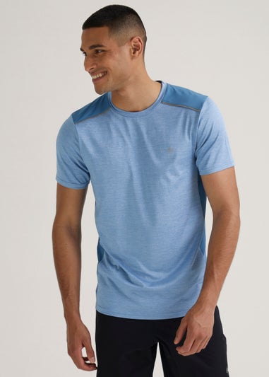 Souluxe Blue Glitch Linear Sports T-Shirt