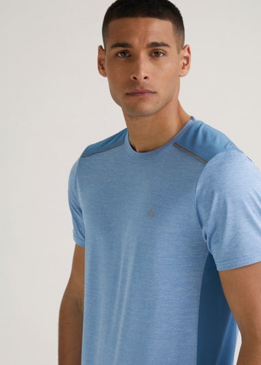 Souluxe Blue Glitch Linear Sports T-Shirt