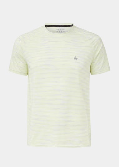 Souluxe White Linear Stripe Sports T-Shirt
