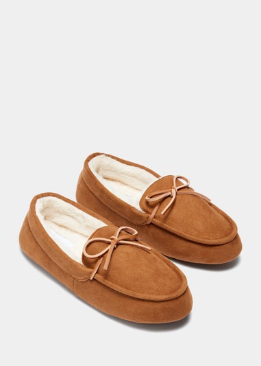 Tan Moccassin Slippers