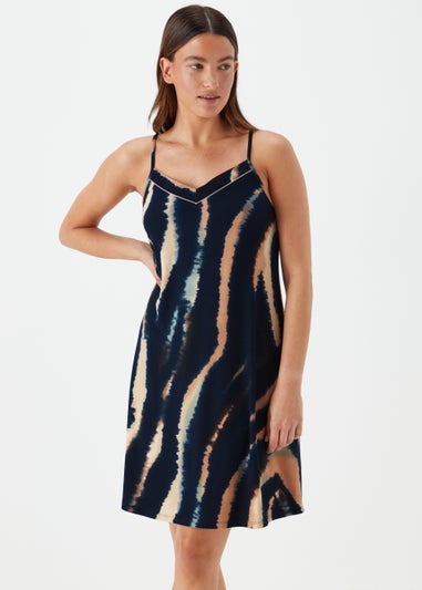 Navy Marble Print Chemise