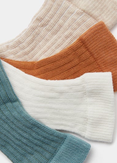 4 Pack Ribbed Baby Socks (Newborn-23mths)