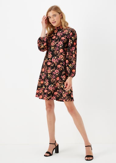 Multicoloured Floral Print Mini Dress