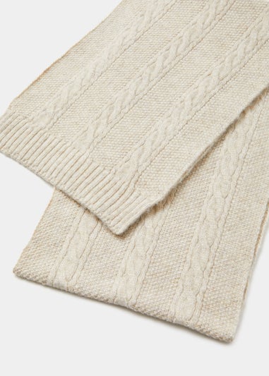 Oatmeal Cable Knit Scarf