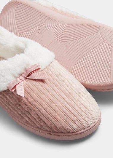 Pink Faux Fur Slippers